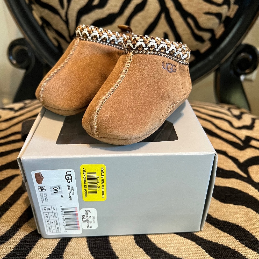 NIB UGG Baby Infant Tasman Chestnut Size 0/1